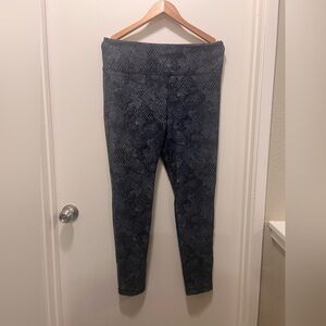 Gray Snake Skin Patterned Leggings